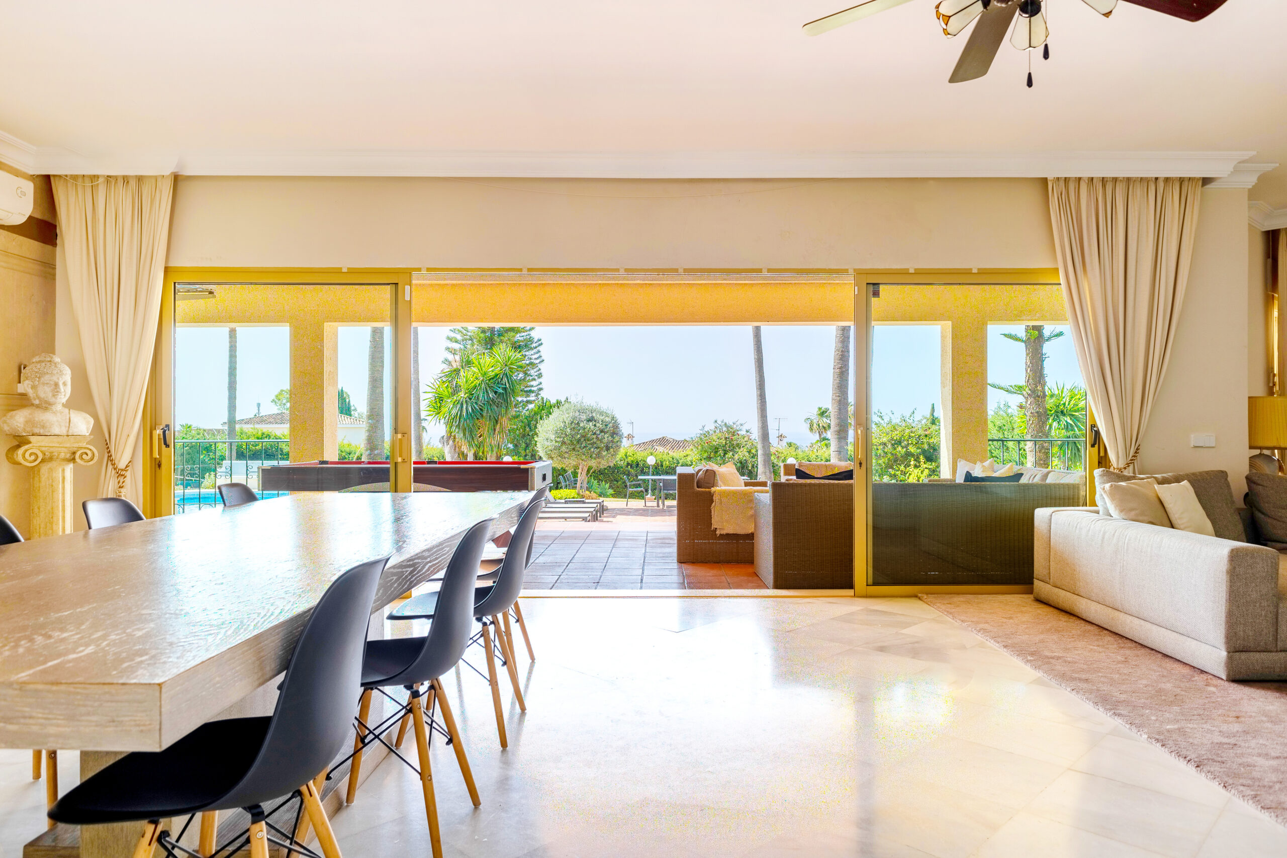 Outside view from inside of the dining area